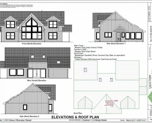 Construction Blueprints - Elevations & Roof Plan